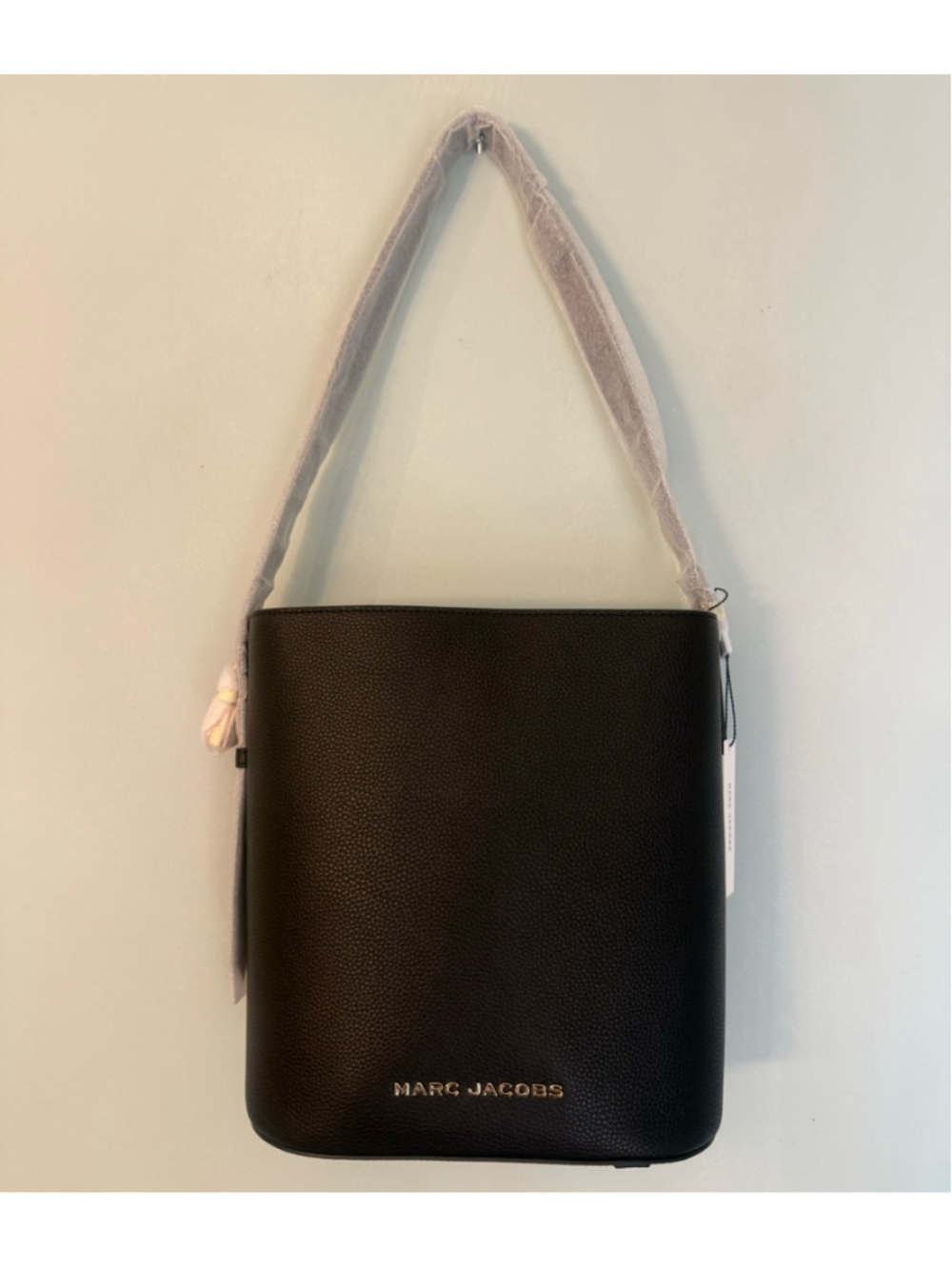 Marc Jacobs Black Pebbled Leather Drifter Bucket Bag